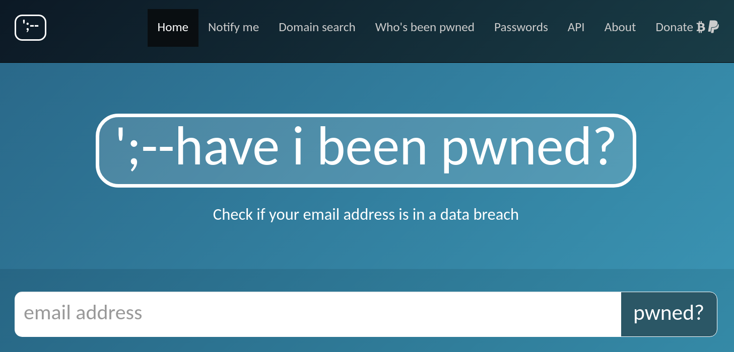 Búsqueda en HaveIBeenPwned